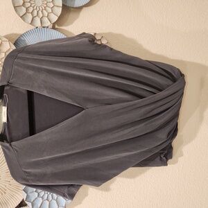 Grey women's silk feeling top Size Medium